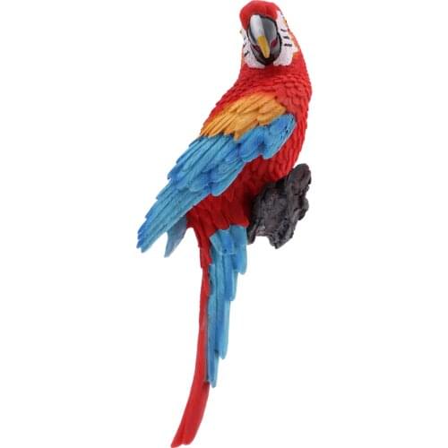 Parrot Statue Sculpture Standing on branches for Patio Garden Lawn and Nature Lovers Tropical Bird Collectors Gift