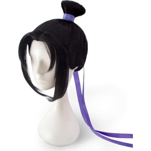 Grandmaster of Demonic Cultivation Jiang Cheng Mo Dao Zu Shi Cosplay Wig Heat Resistant Synthetic Hair + Free Wig Cap+ Ribbon