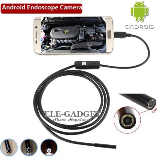 1-2-5-10M 5.5mm Waterproof Android Endoscope Camera OTG USB Borescope Camera For Tube Inspection Car Repairing Examination