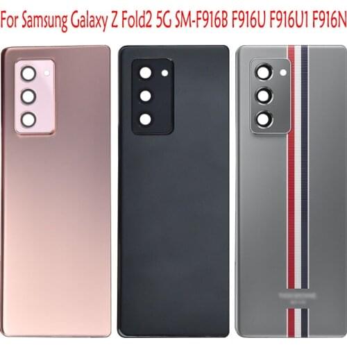 1 Pcs (Checked) For Samsung Galaxy Z Fold2 5G F916 SM-F916 Back Battery Cover Rear Door Housing Case Replace Part+Adhesive