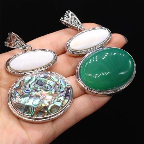 Womens Pendant Natural Stone Shell Gourd-Shaped Charms For Jewelry Making DIY Necklace Anklet Accessory