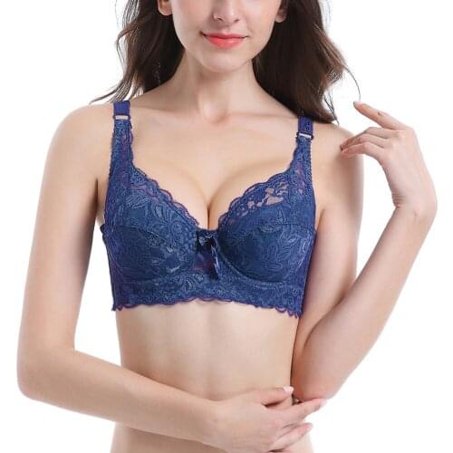 Womens Lace Unlined Underwire Push Up Bra Lingerie Intimates Bralette Lace Brassiere Underwear Bras Plus Size
