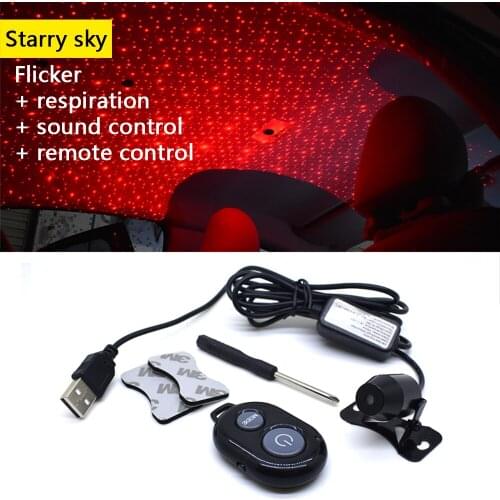 1Pcs Car USB Plug DJ Mini Colorful Music Sound Lamp Atmosphere Light laser star light Remote Control Enjoy Christmas Day Gift