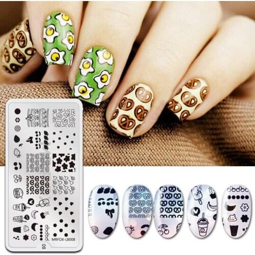 1PC Food Pattern Nail Stamping Plate Fruit Imagel Stamping Nail Art Template Manicure Stencils for Nails Stamp Tools
