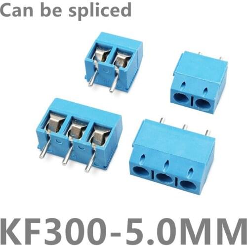 10PCS/lot KF300-5.0 KF301-5.0 Screw Type PCB Straight Pin Terminal Spacing 5.0MM Connector 2P 3P 14-22AWG