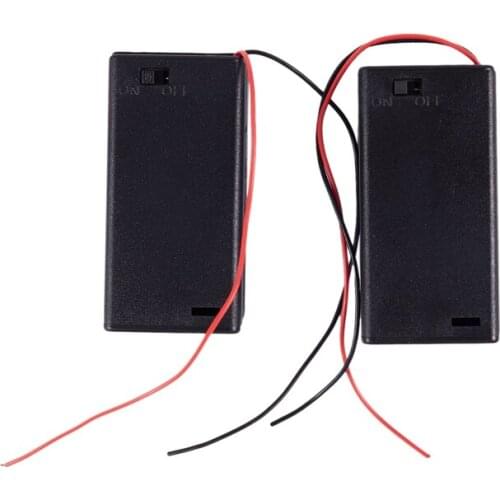 2 x AA 3V Battery Holder Case Box Slot Wired ON/OFF Switch w Cover
