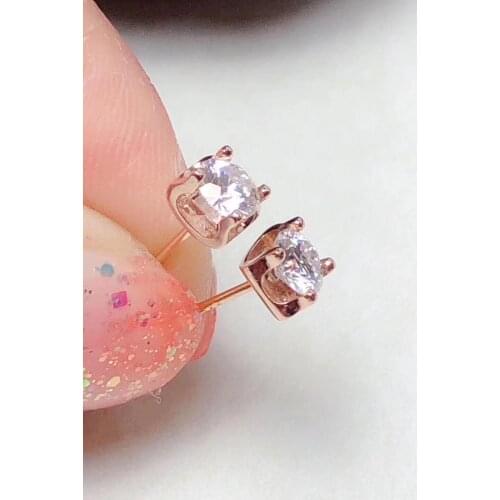 2020 new style round Moissanite stud earrings 6.5x6.5mm size shiny gem GRA certificate real 925 silver birthday gift