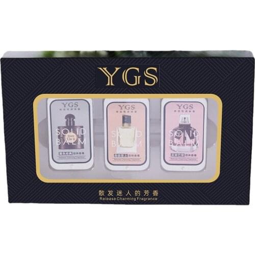 3 PC Solid Balm Set Women Men Portable Solid Perfume Fragrances Mild Long Lasting Aroma Flower Fruit Fragrance Birthday Gift Box