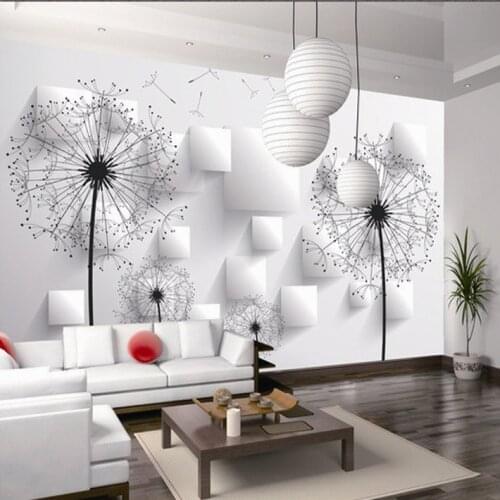 3D room wallpaper custom mural non-woven wall paper sticker 3 d dandelion TV setting wall paintings photo wallpaper for walls 3d