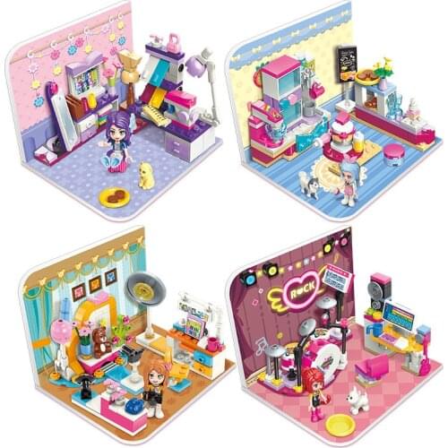 499PCS Enlightenment 4102 Shirleys Studio Music Clothing Baking Photography Set Girl Assembling Building Blocks Toy Gift