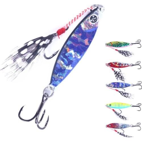 4.8cm 14g 5pcs jig Shone Hard Bait Fishing Metal jigger Lure Accessories Colorful Crankbait Minnow Sinking Baits