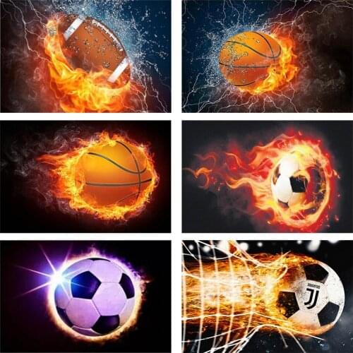 Zooya Full Square/Round 5D Diy Diamond Painting Basketball And Fire Diamond Embroidery Kit Mosaic Decoration Home Art Gift Lx609