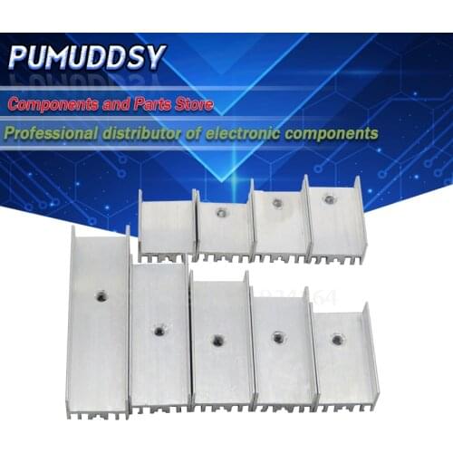 100PCS 15x10x16/20/22/25/30/35/40/50mm aluminum radiator U TO-220 for transistors, TO220 for aluminum, TO220 for radiators