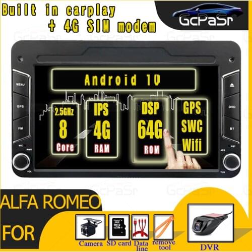 Android 10 4G+64G dvd Multimedia For Alfa Romeo 159 Brera Spider Sportwagon Car Radio reproductor GPS Navigation Audio Stereo