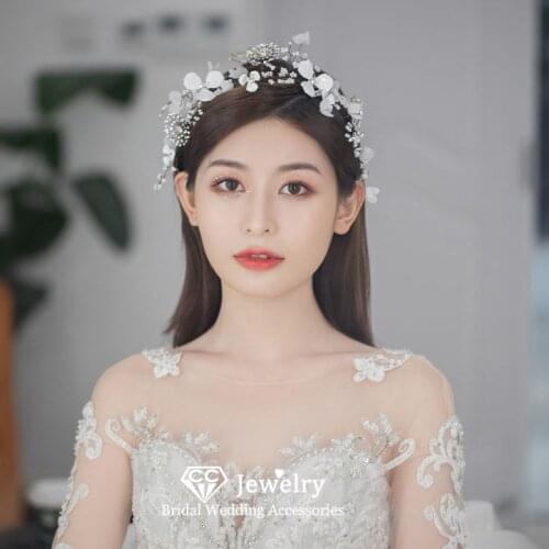 CC Flower Hairbands Women Accessories Wedding Accessories Engagement Hair Ornaments Trendy Headdress Shining Jewelry Gift AN164