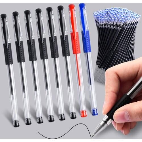 Black/Red/Blue Gel/Neutral Pens Ink Writing Gel Pens Refills 0.38/0.5mm Bullet/Needle Studens Stationery Supplies Exam Spare
