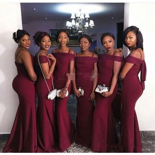 2019 Long Burgundy Bridesmaid Dress Custom Made Cheap High Quality Maid of Honor Dresses Free Shipping