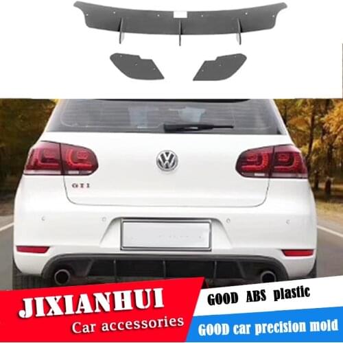 For VW GOLF 6 GTI Body kit spoiler 2010-2013 For GOLF 6 R R20 ABS Rear lip rear spoiler back Bumper Diffuser Bumpers Protector
