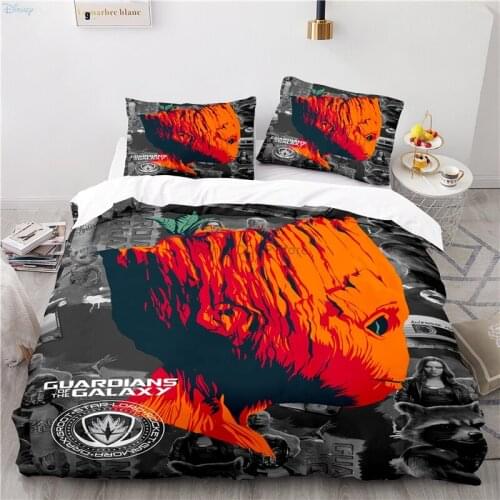 Home Textile Guardians of The Galaxy Cartoon 3d Groot Rocket Racoon Bedding Set Comforter Cover Set with Pillowcases Duvet Cover