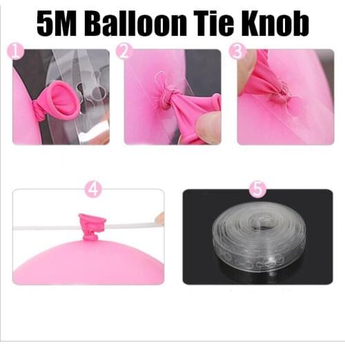 5 Meter Balloon Tie Knob Tool Baloon Accessories Party Decoration Transparent Link Chain For Balloons