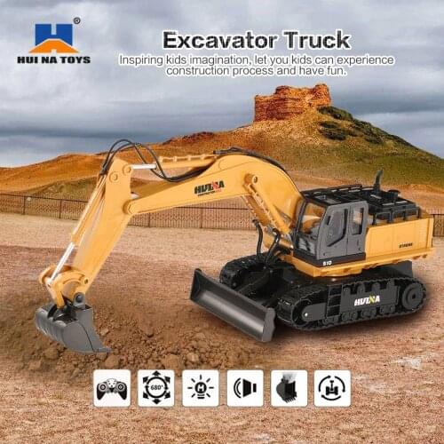 Huina rc excav 1510 Excavator Car 2.4G 11CH Metal Remote Control Engineering Digger Truck Model Electronic Heavy Machinery Toy