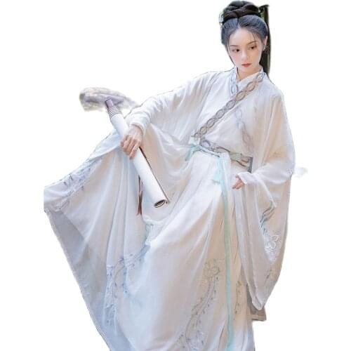 Chinese Traditiona Hanfu Costume Women Ancient Han Dynasty Princess Dress Oriental Folk Swordsman Dancewear Vintage Tang Suit