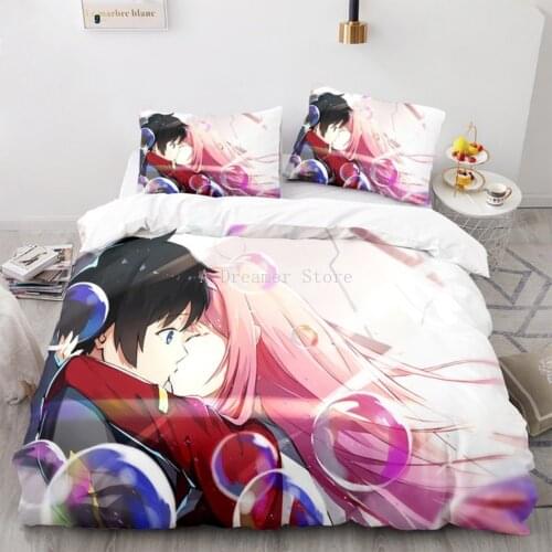 Darling In The Franxx Bedding Set Bedspread Single Twin Full Queen King Size Bed Sets Childrens Kid Bedroom Duvetcover Girls