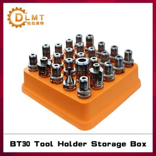 1 BT30 tool holder storage box, 25-hole thick hard plastic tool holder storage rack for CNC machining center