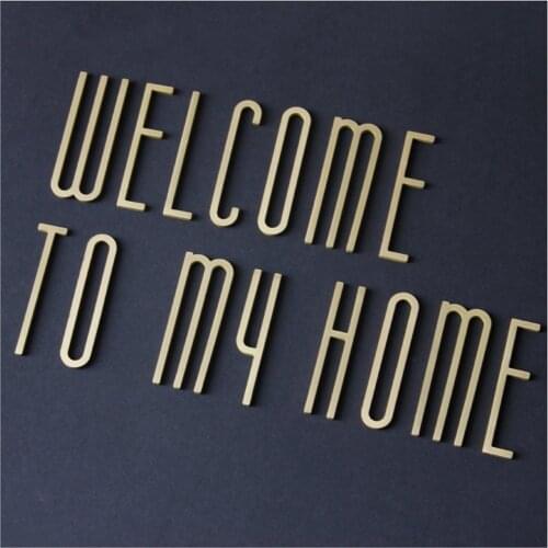 7cm Living In Northern Europe Creative Brass Numbers English Letters Doorplate Signboard Home Wall Decoration Wall Metal Letter