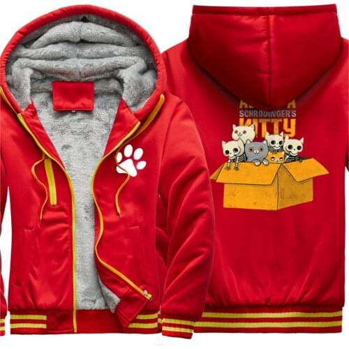 Cat Cartoon Print Thicken Jackets Mens 2020 New Arrival Keep Warm Coats And Hooded Casual Tracksuits Zipper Moletom Masculino