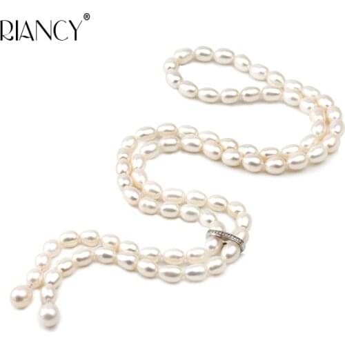 Fashion Natural Freshwater Long Pearl Necklace Various lengths pearl Pendant Necklace For Women wedding gift