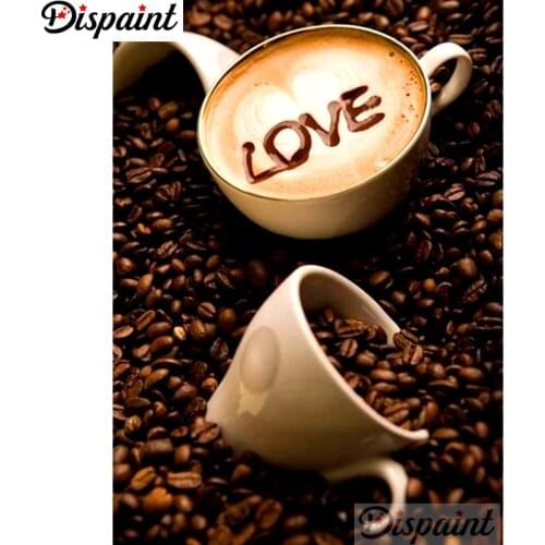 Dispaint Full Square/Round Drill 5D DIY Diamond Painting "Coffee beans scenery"3D Embroidery Cross Stitch Home Decor Gift A12017