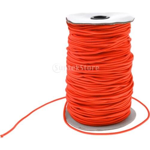 Orange 3mm 0.5-100m Strong Bungee Rope Shock Cord Tie Down Strap Trailer Boat Kayak/ Replacement Tent Folding Rod Elastic Rope