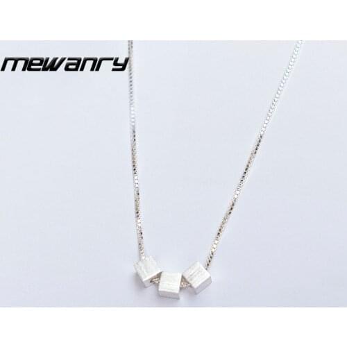 Mewanry 925 Sterling Silver Clavicle Chain Necklace for Women Summer New Trendy Elegant Geometric Tassel Birthday Party Jewelry