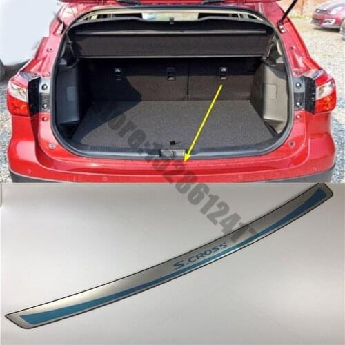 Stainless steel rear windowsill panel,Rear bumper Protector Sill For Suzuki SX4 S-Cross S Cross 2014-2018 Car Styling