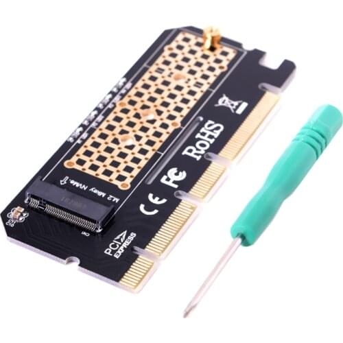 M.2 to PCIe NVMe SSD Adapter Card 2242 2260 2280 M2 Drive to Desktop PCI Express x16 Slot for Windows7/8/10/ for Linux
