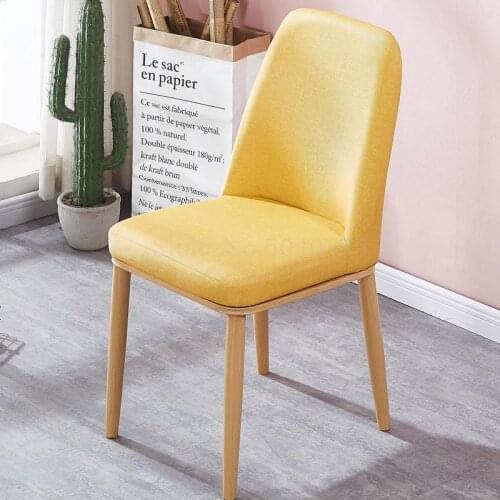 European style backrest simple modern chair home restaurant hotel chair backrest stool iron foot dining chair