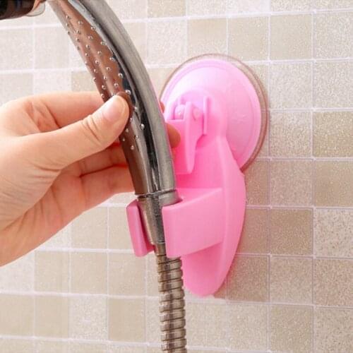 High Quality Environmental Material Fashion Solid Color Home Vacuum Sucker Holder Adjustable Shower Head Bathroom Accessories