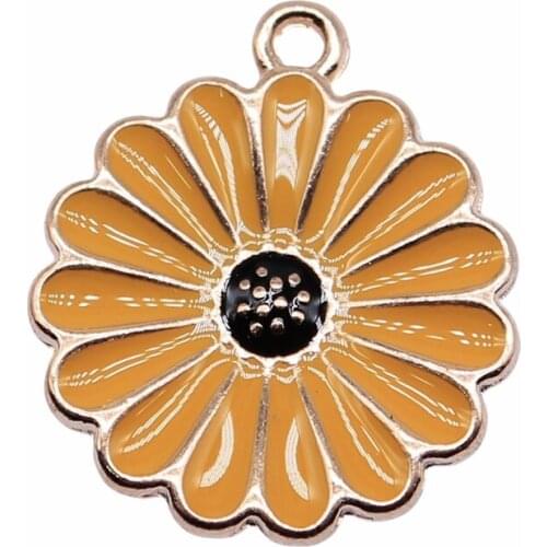 WYSIWYG 10pcs 21x18mm KC Gold Color Enamel Flower Charms For Jewelry Making DIY Jewelry Findings