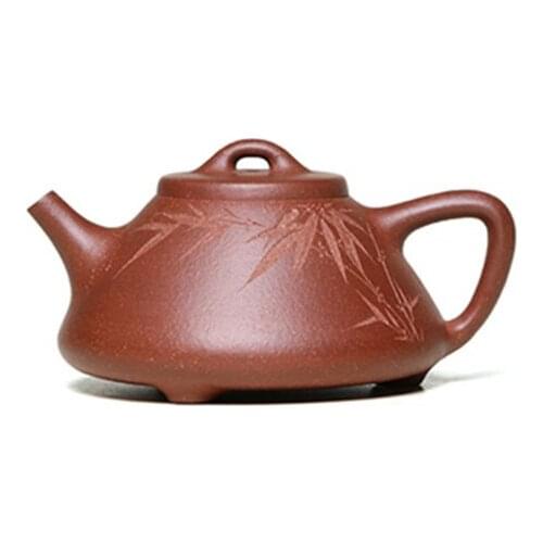 Yixing Purple Clay Pot Ore Descending Mud Bamboo Leaf Stone Scoop Handmade Custom Teapot Tea Set Chinese Tea Set