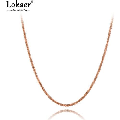 Lokaer Original Design Stainless Steel Charm Pendant Necklaces For Women Girls Bohemia Trendy Chain Link Choker Necklace N20063
