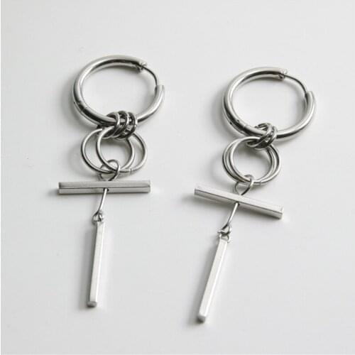 1pc Korean Star Same Titanium Steel Multi Layer Earrings Hip Hop Style Stainless Steel Women Earrings Trend Party Jewelryry