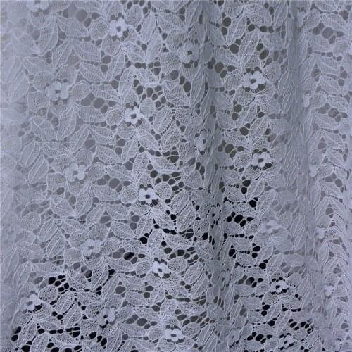 1 Yard 145cm Wide Crochet Embroidery White/Ivory Nylon Eyelet Fabric With Hollowed Out Bridal Dress DIY Material