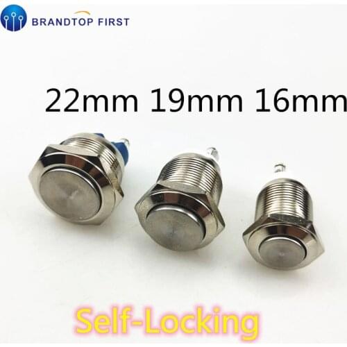 16mm 19mm 22mm Starter Switch Boat Horn Hight Self locking Metal Push Button Switches
