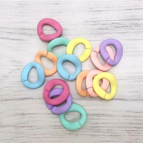 20pcs/lot Rubber Colors Acrylic buckle beads 33*30mm Colorful DIY Handbag Strap Opening Loops Accessories Acrylic Chains N215