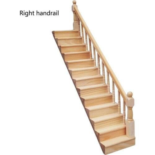 2021 New 1:12 Doll House Accessories Dollhouse Mini Decoration Scene Plain Handrail Staircase Model