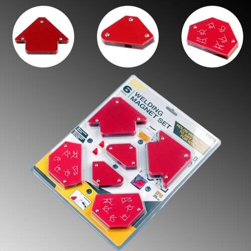 6pcs/kit Welding Magnets Magnetic Fixed Multi-Angle Tools Holder Arrows 75lb/50lb/25lb 3/4/5inch Solder Locator 2-sided brackets