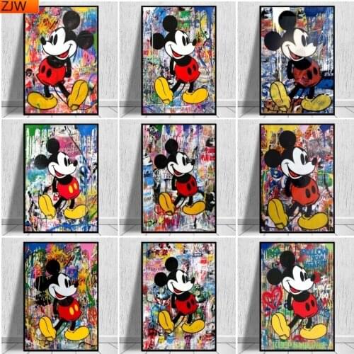 Graffiti Art Mickey Mouse Disney Diamond Embroidery 5D DIY Diamond Painting Diamond Mosaic Cross Stitch Kits Home Decoration