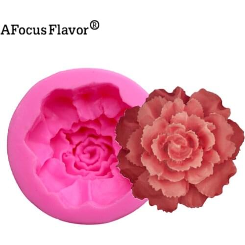 Blooming flowers peony silicone soap mold fondant cake Handmade Stencil Natural Soap Mold Chocolate Cake Kitchen Baking Tools
