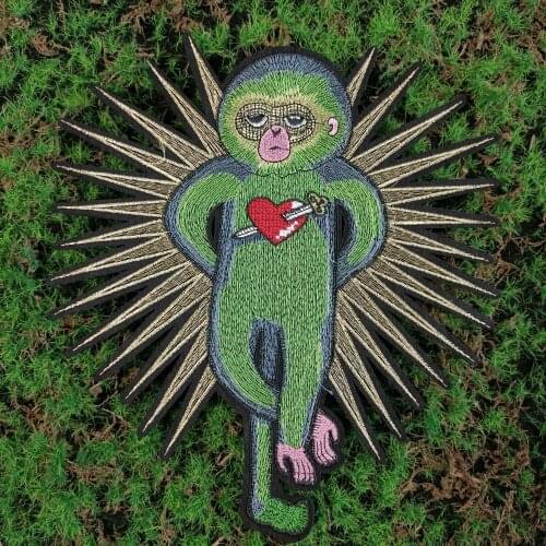 Design large embroidery big monkey animal cartoon patches for clothing HE-3156